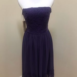 B2 by Jasmine Bridal Strapless purple dress